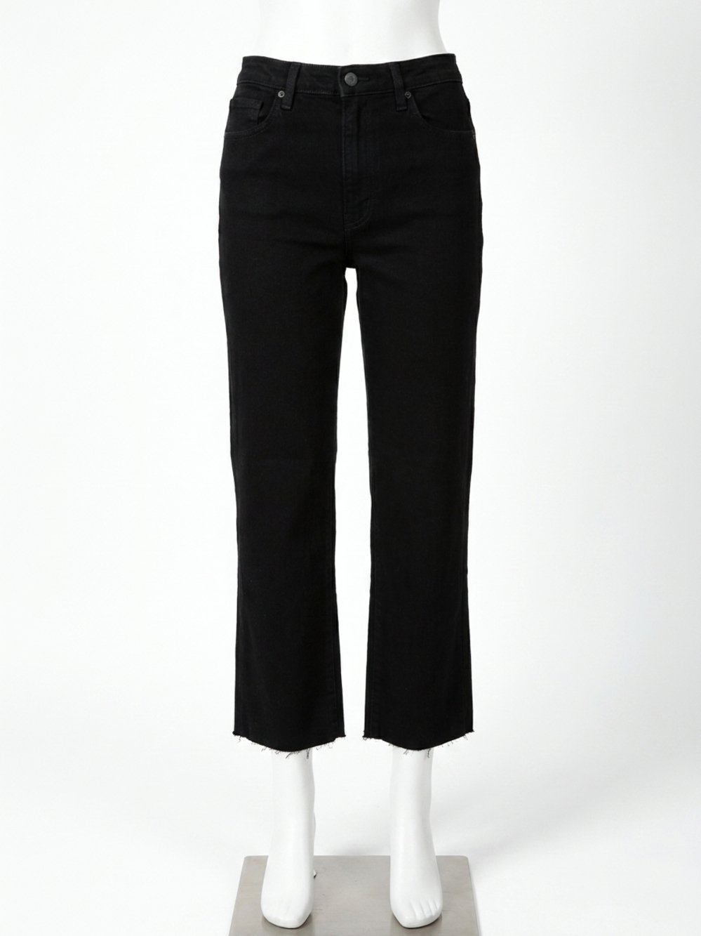 NEW ASKK NY women's resin slim crop pants in black